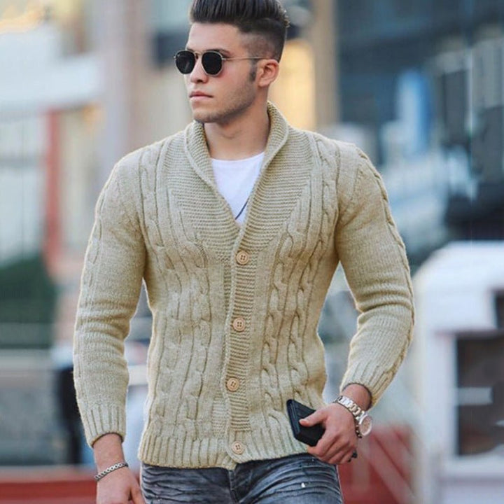 Stylowy sweter męski - Luca-Jasnozielony-2XS-Trend Polska