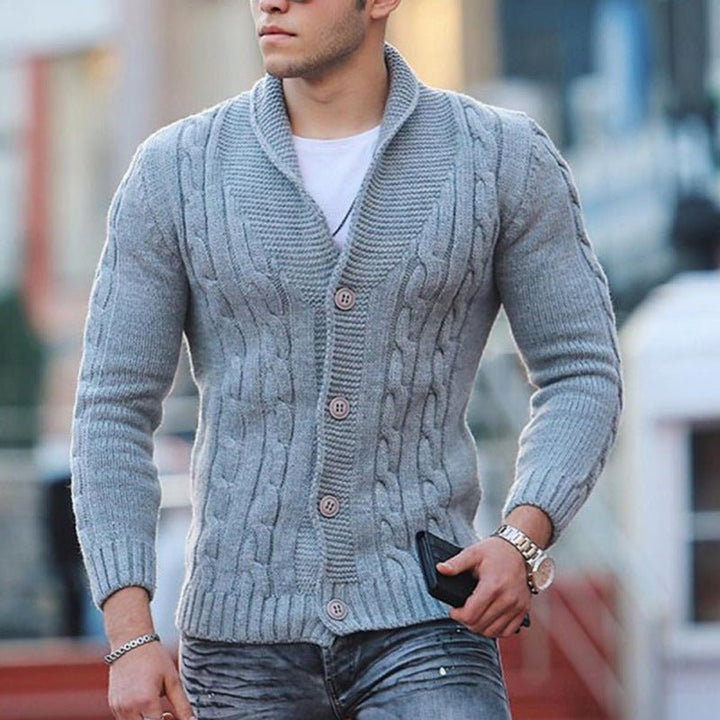 Stylowy sweter męski - Luca-Szary-2XS-Trend Polska