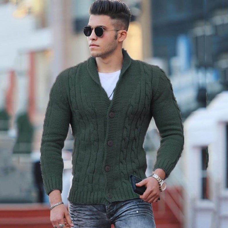 Stylowy sweter męski - Luca-Zielony-2XS-Trend Polska
