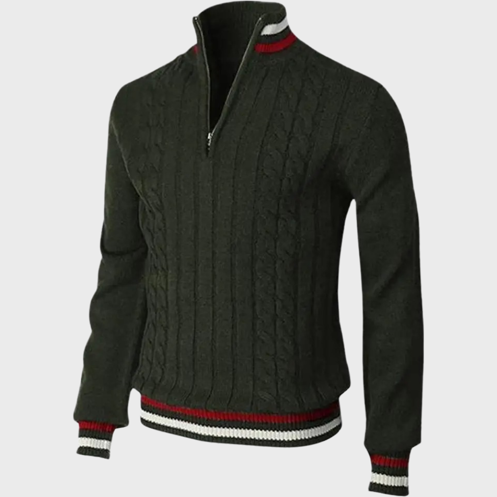 Stylowy sweter męski - Luca-Zielony-S-Trend Polska