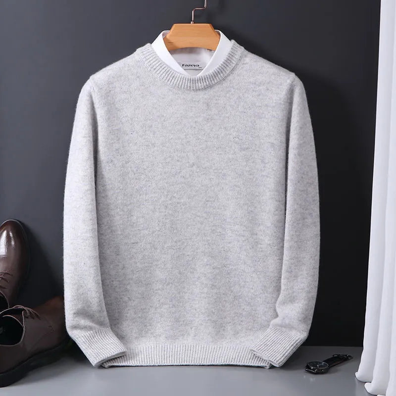 Stylowy sweter męski z kaszmiru - Theo-Czarny-M-Trend Polska