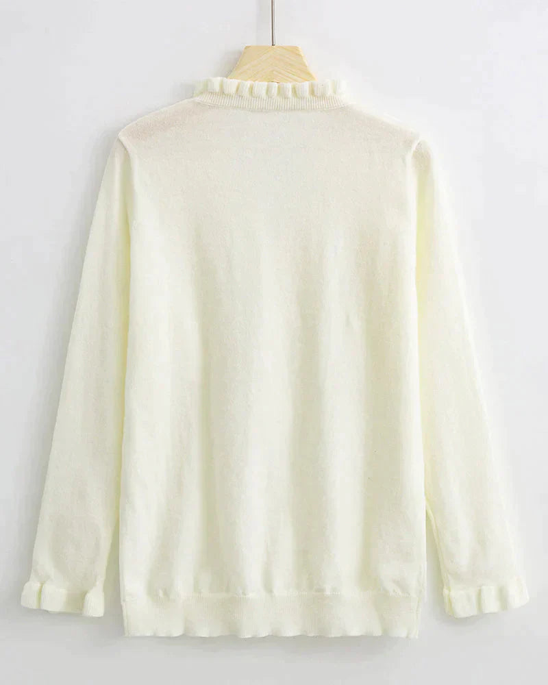Stylowy sweter z falbankami - Elodie-Jasnoniebieski-S-Trend Polska