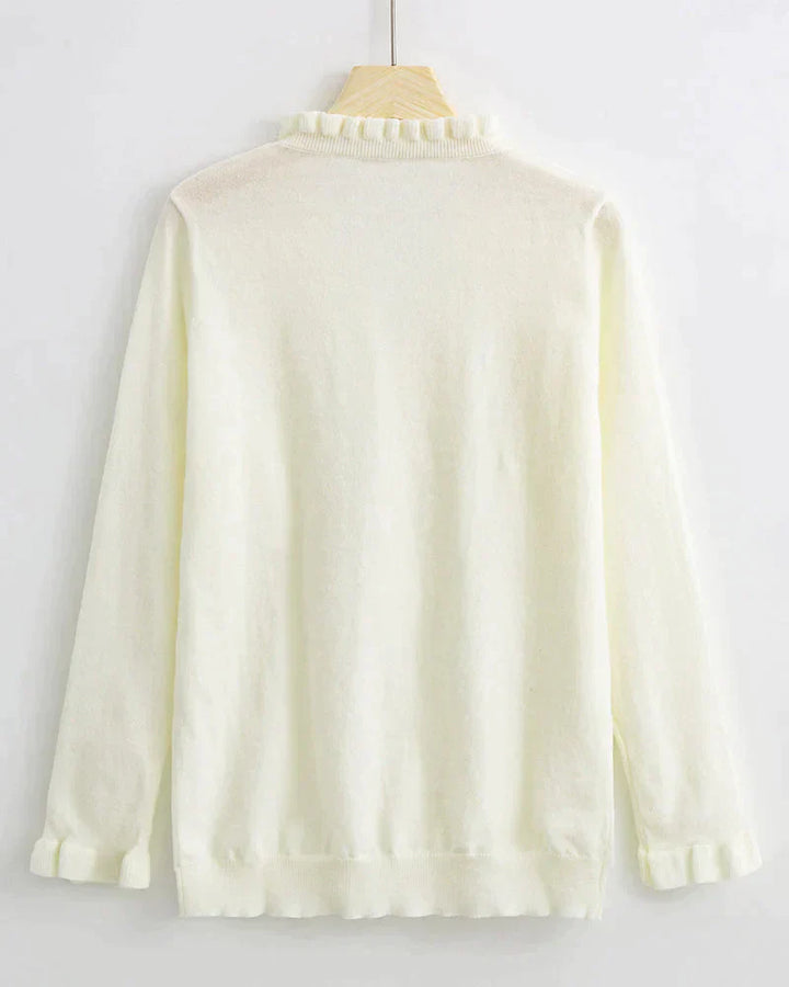 Stylowy sweter z falbankami - Elodie-Jasnoniebieski-S-Trend Polska