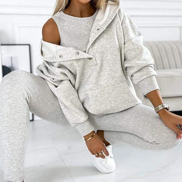 Stylowy zestaw komfortowy dla kobiet – Elvira-Jasnoszary-S-Trend Polska
