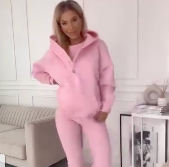 Stylowy zestaw komfortowy dla kobiet – Elvira-Różowy-S-Trend Polska