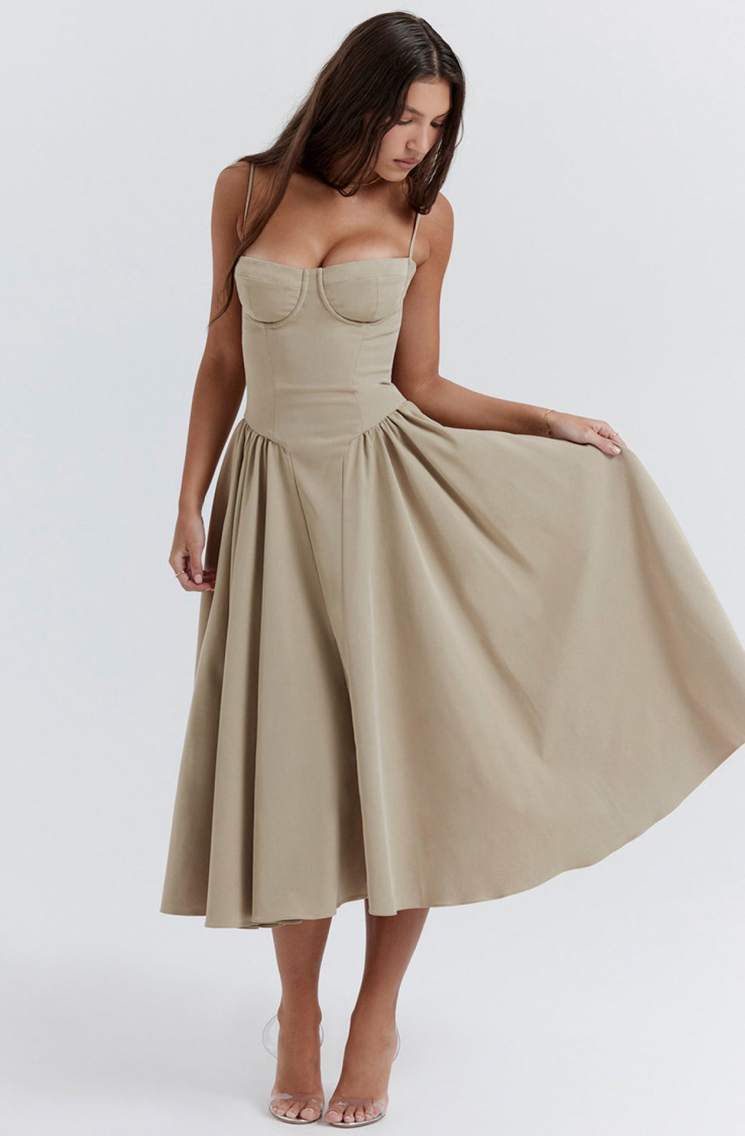 Sukienka letnia z dekoltem sweetheart – Elvira-Niebieski-S-Trend Polska