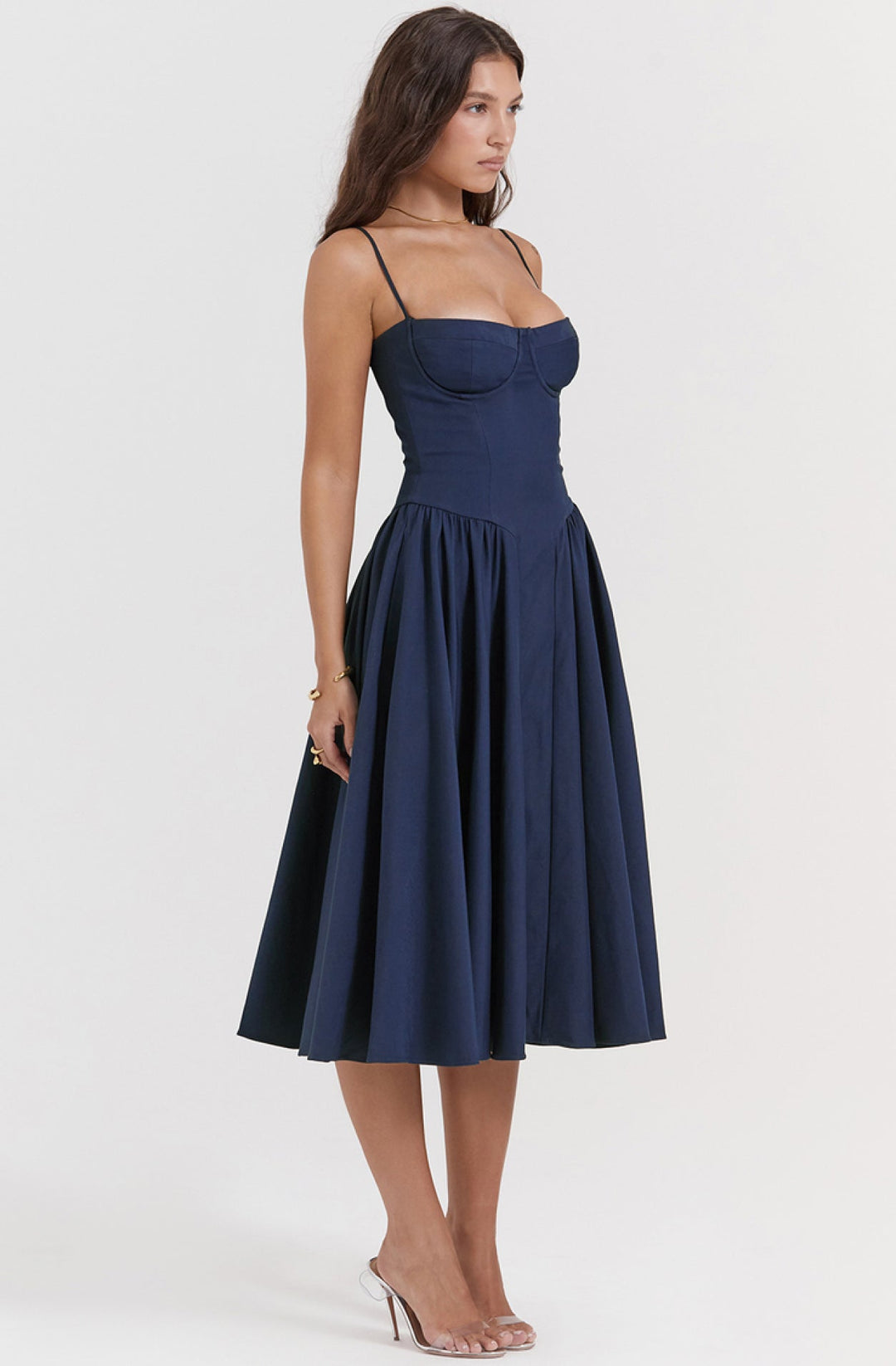 Sukienka letnia z dekoltem sweetheart – Elvira-Niebieski-S-Trend Polska