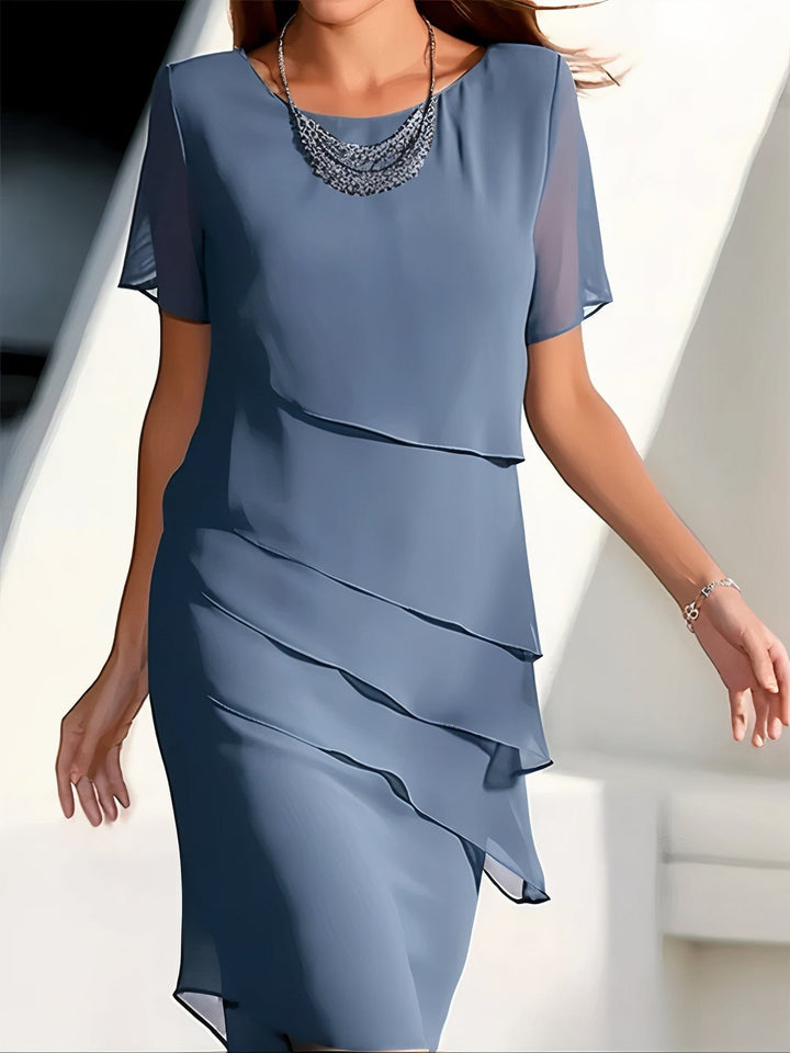 Sukienka letnia zChiffon – Mirella-Niebieski-S-Trend Polska