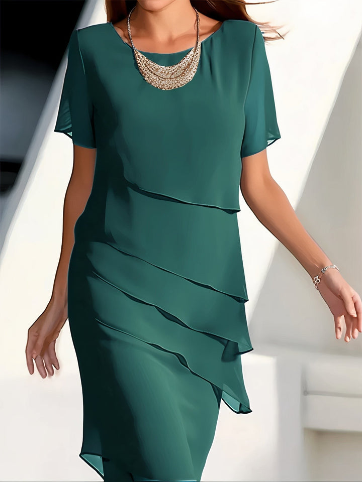 Sukienka letnia zChiffon – Mirella-Zielony-S-Trend Polska