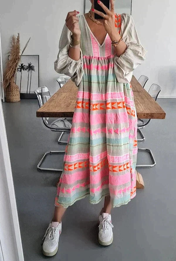 Sukienka maxi na lato z gradientem – Solenne-S-Trend Polska