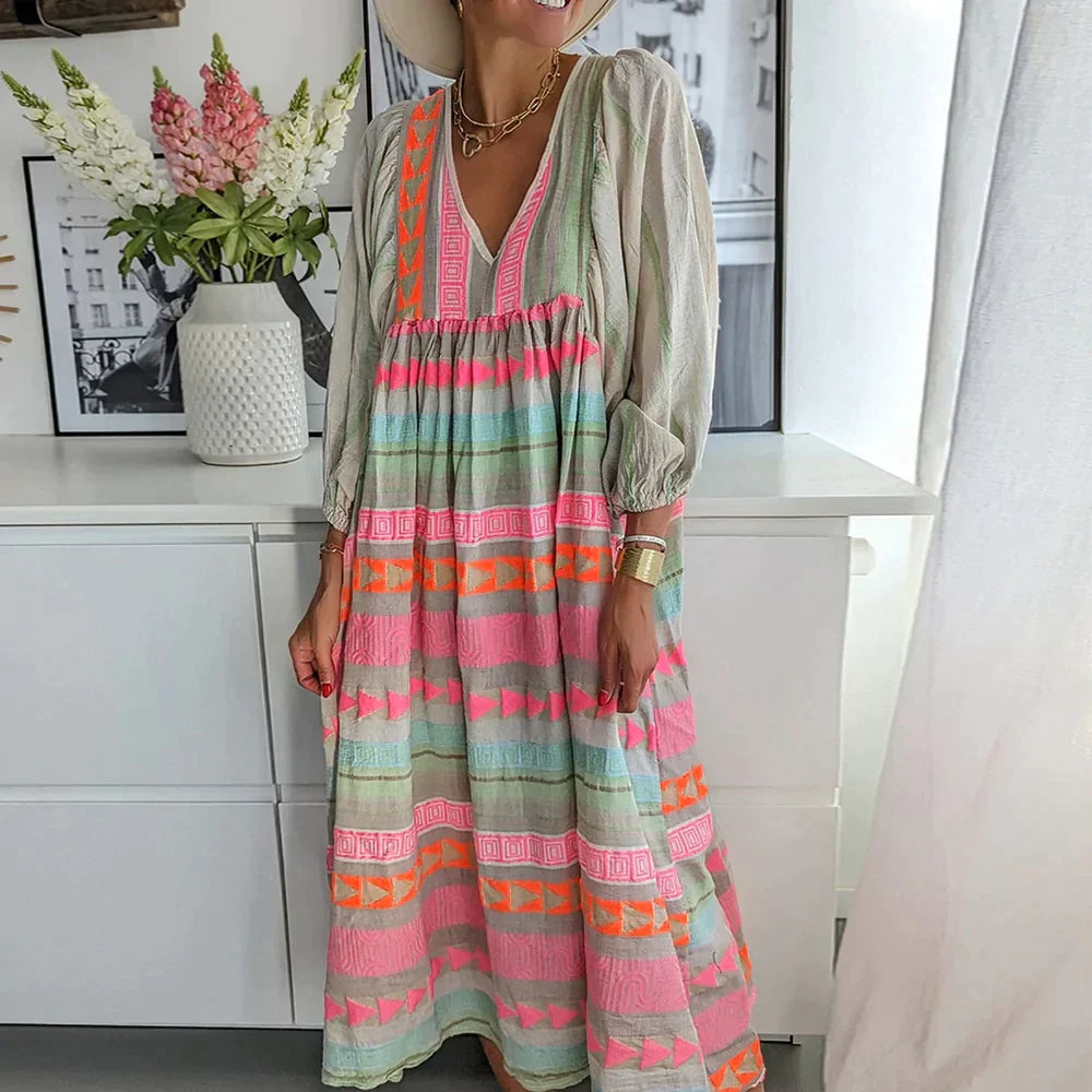 Sukienka maxi na lato z gradientem – Solenne-S-Trend Polska