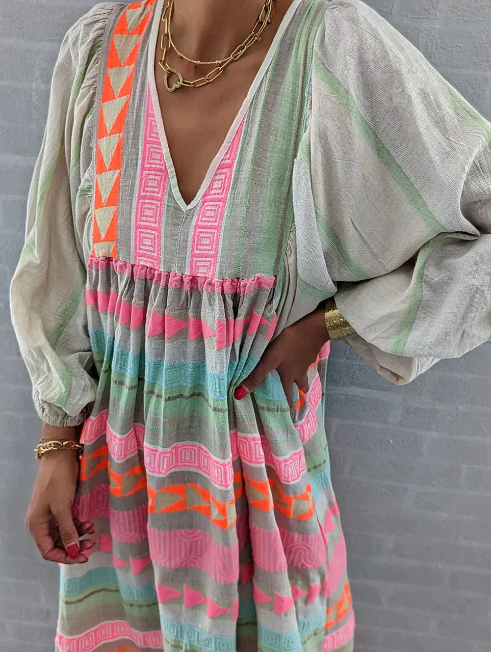 Sukienka maxi na lato z gradientem – Solenne-S-Trend Polska