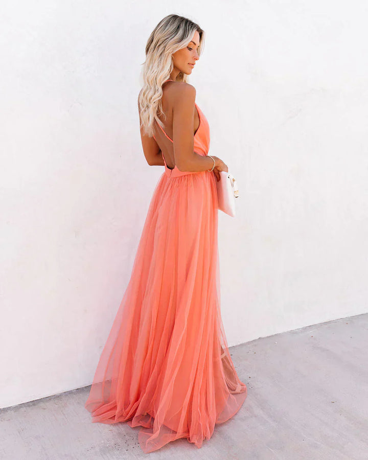 Sukienka maxi w płynnej tkaninie - Lily-S-Trend Polska