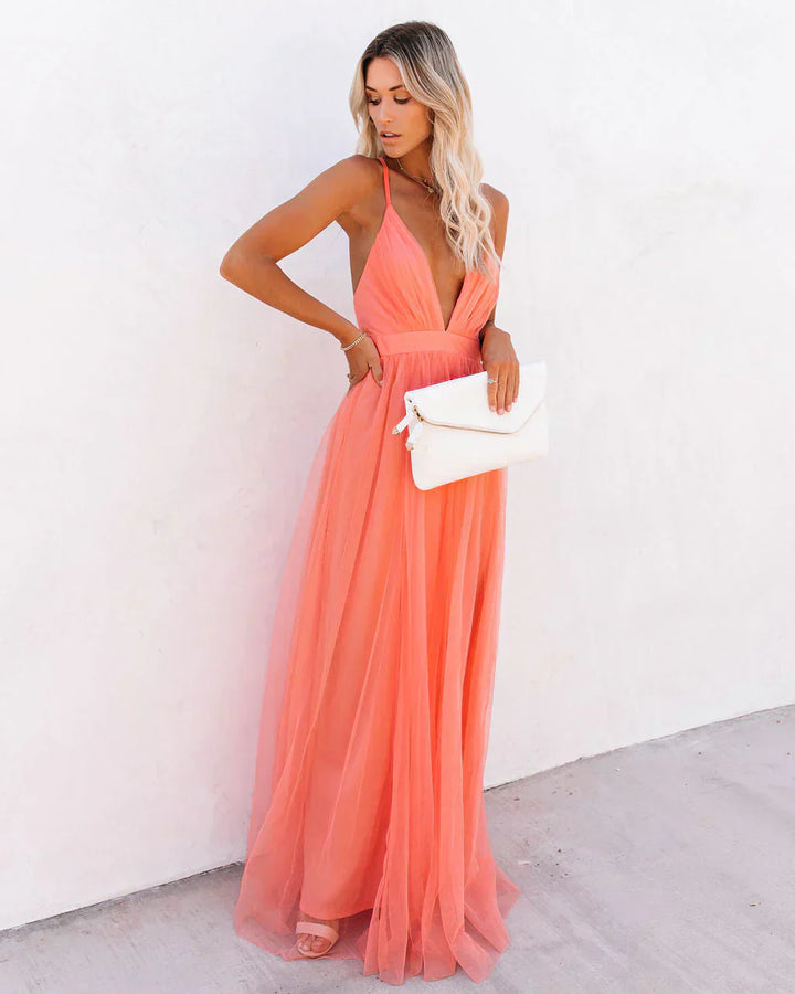 Sukienka maxi w płynnej tkaninie - Lily-S-Trend Polska