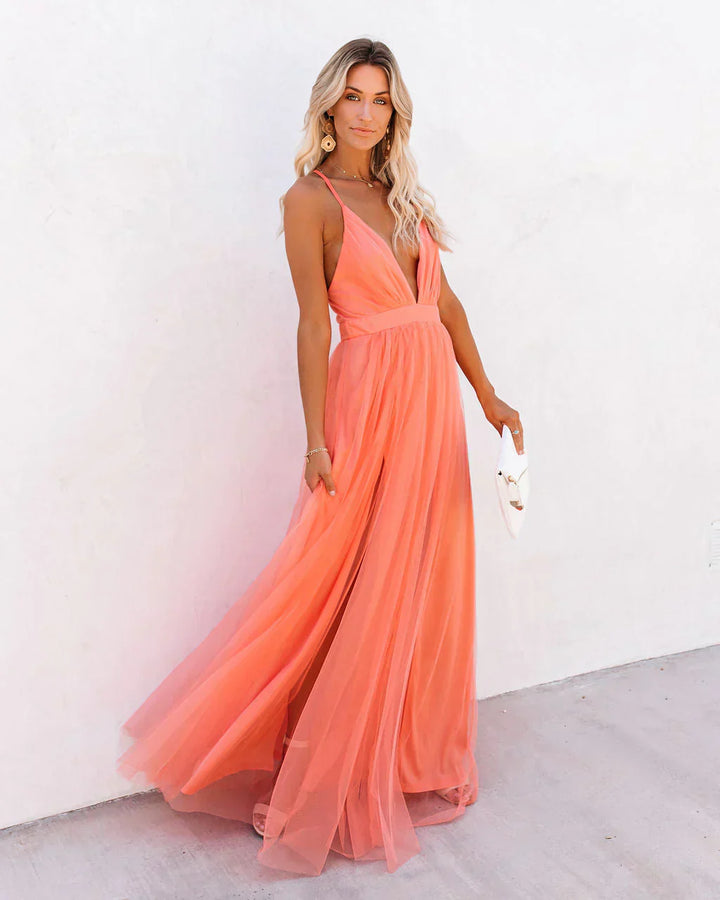 Sukienka maxi w płynnej tkaninie - Lily-S-Trend Polska