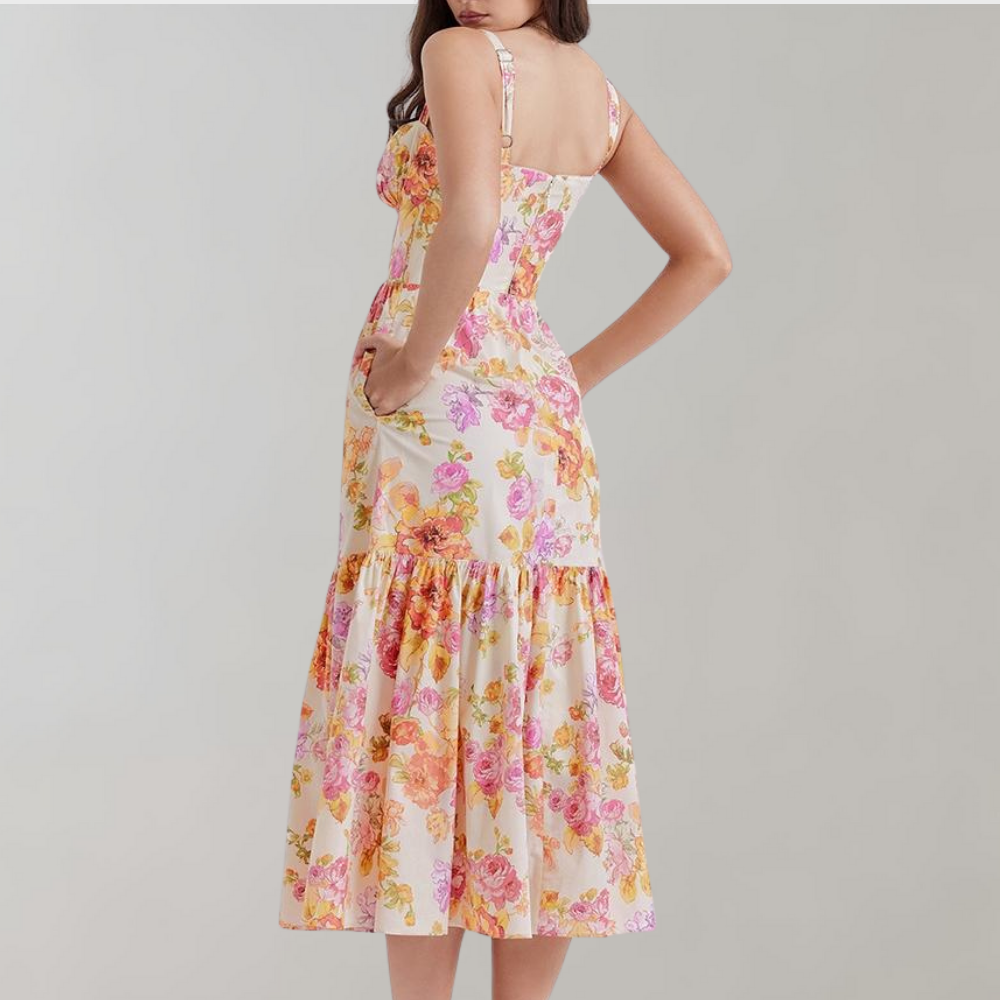 Sukienka midi w kwiaty – Mireille-XS-Trend Polska