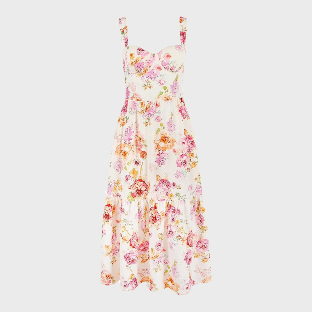 Sukienka midi w kwiaty – Mireille-XS-Trend Polska