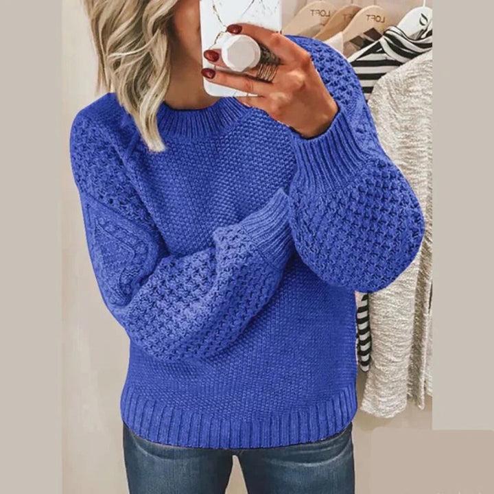 Sweter damski dzianinowy - Elina-Niebieski-S-Trend Polska
