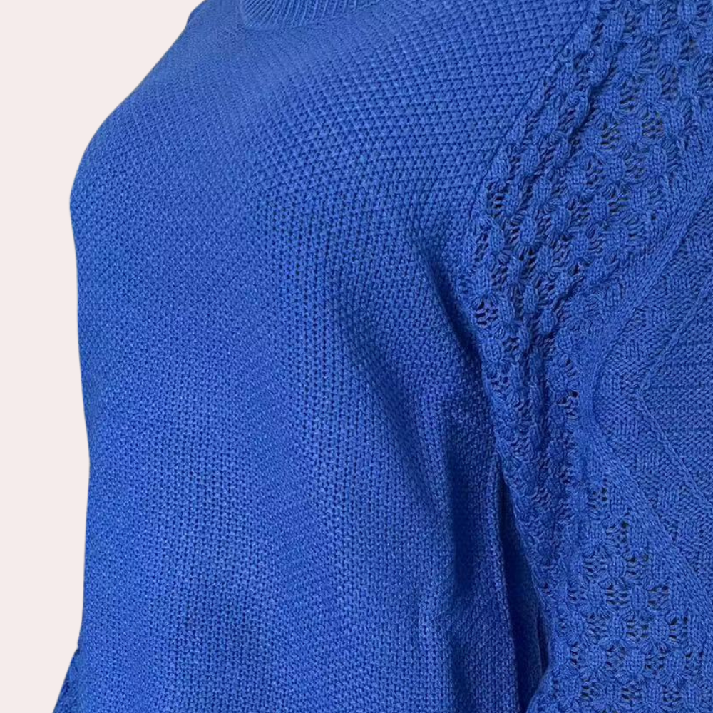 Sweter damski dzianinowy - Elina-Beżowy-S-Trend Polska