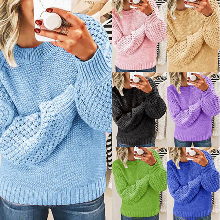 Sweter damski dzianinowy - Elina-Beżowy-S-Trend Polska
