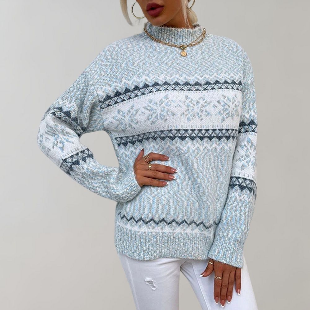 Sweter damski - Elara-Niebo niebieskie-XS-Trend Polska