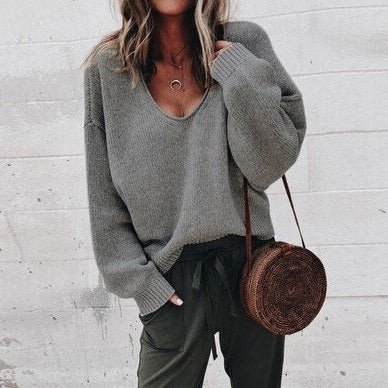 Sweter Damski Oversized Kswetrowy - Aurora-Ciemnoszary-XS-Trend Polska