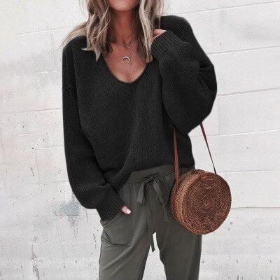 Sweter Damski Oversized Kswetrowy - Aurora-Czarny-XS-Trend Polska