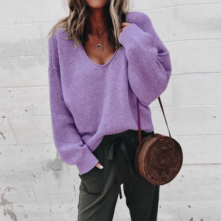 Sweter Damski Oversized Kswetrowy - Aurora-Fioletowy-XS-Trend Polska