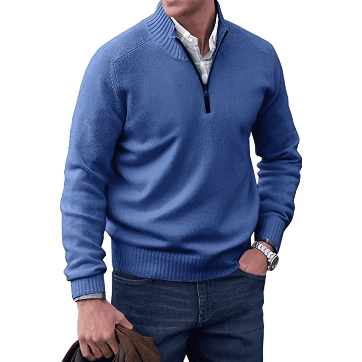 Sweter Kaszmirowy z Zamkiem - Mason-Niebieski-M-Trend Polska