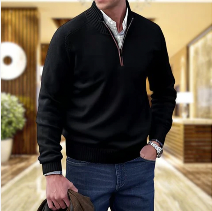 Sweter Kaszmirowy z Zamkiem - Mason-Brązowy-M-Trend Polska