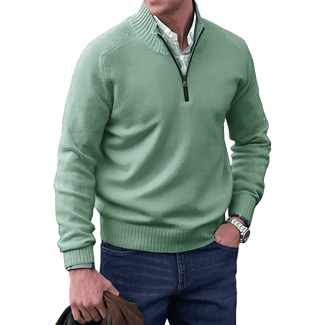 Sweter Kaszmirowy z Zamkiem - Mason-Zielony-M-Trend Polska