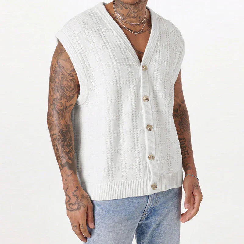 Sweter letni z dekoltem w serek i guzikami – Elias-S-Trend Polska