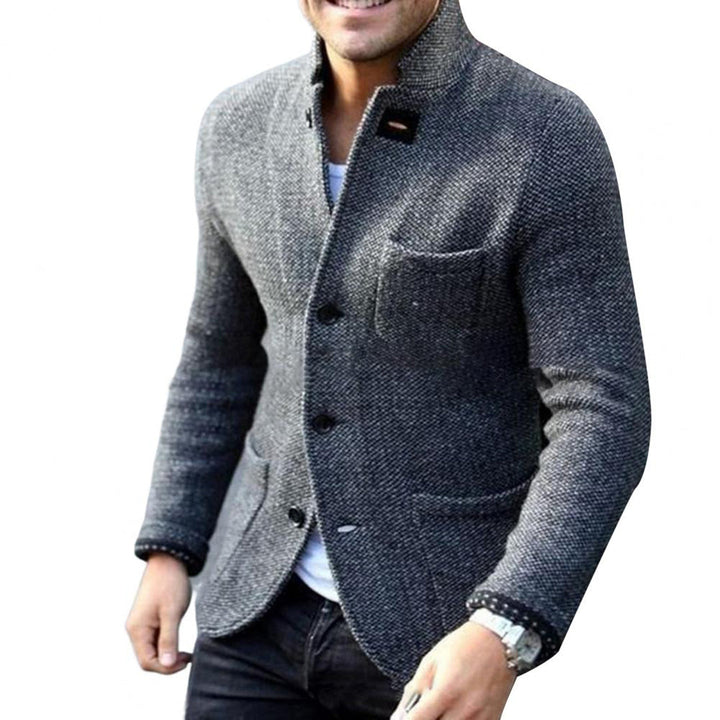 Sweter Męski Kardigan z Guzikami - Sven-Szary-S-Trend Polska