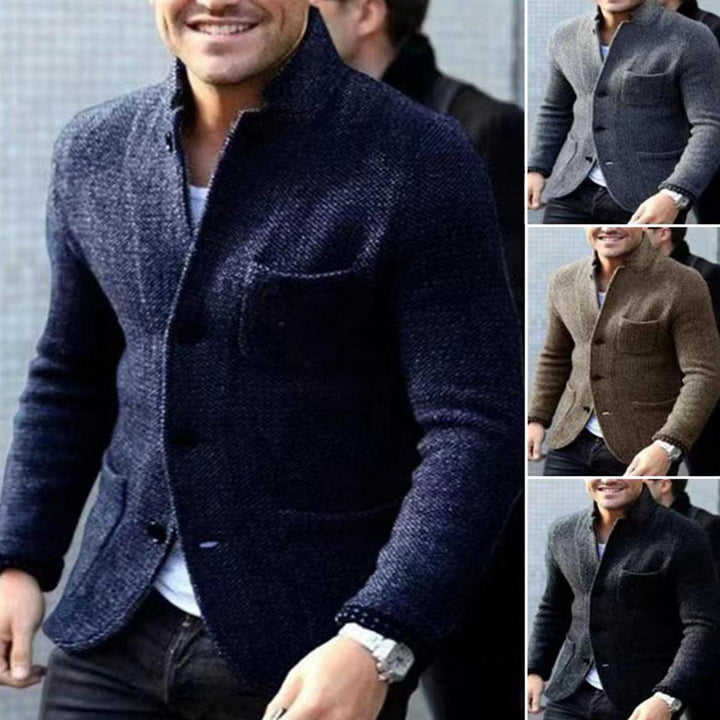 Sweter Męski Kardigan z Guzikami - Sven-Czarny-S-Trend Polska