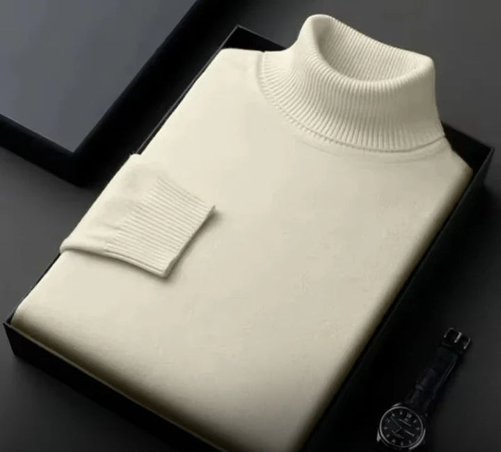 Sweter męski kaszmirowy – Silvano-Beżowy-S-Trend Polska