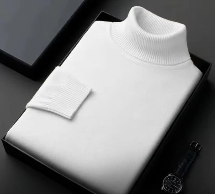 Sweter męski kaszmirowy – Silvano-Biały-S-Trend Polska