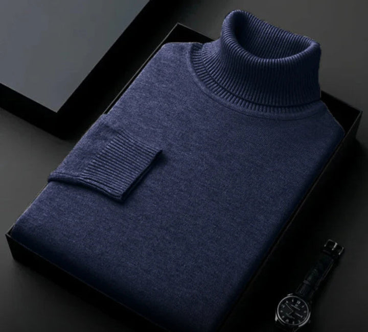 Sweter męski kaszmirowy – Silvano-Ciemnoniebieski-S-Trend Polska