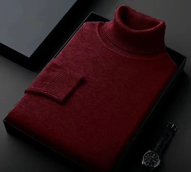 Sweter męski kaszmirowy – Silvano-Czerwony-S-Trend Polska