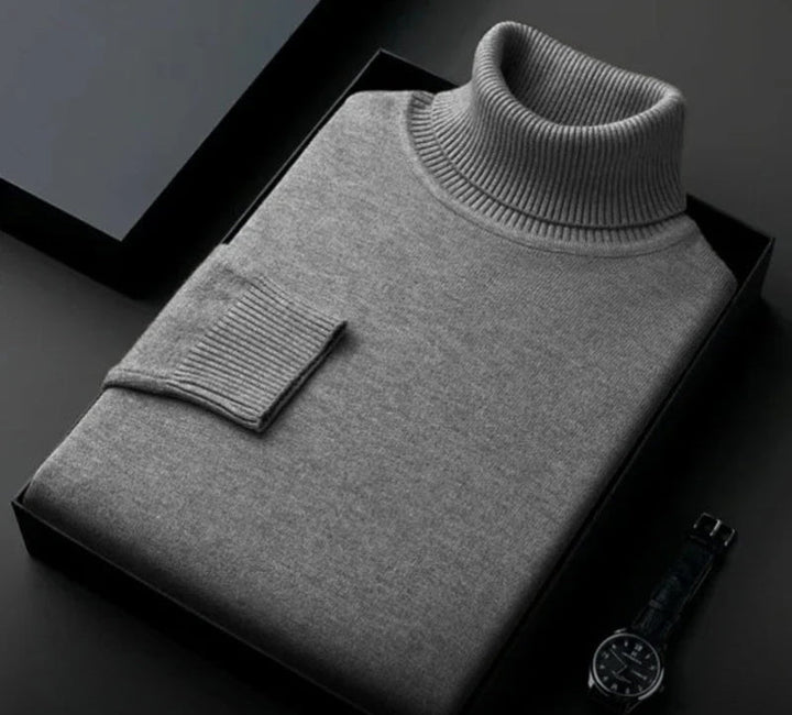 Sweter męski kaszmirowy – Silvano-Szary-S-Trend Polska