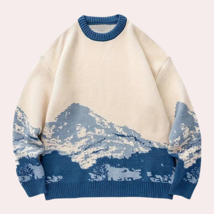 Sweter Męski z Wzorem Górskim - Nordin-S-Trend Polska