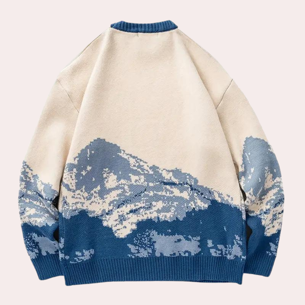 Sweter Męski z Wzorem Górskim - Nordin-S-Trend Polska