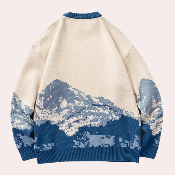 Sweter Męski z Wzorem Górskim - Nordin-S-Trend Polska