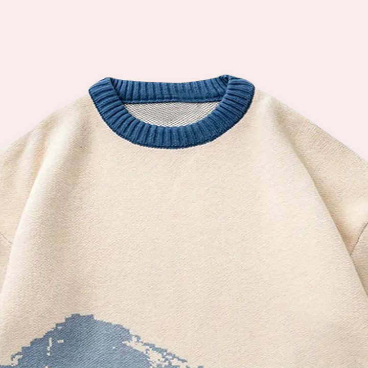 Sweter Męski z Wzorem Górskim - Nordin-S-Trend Polska