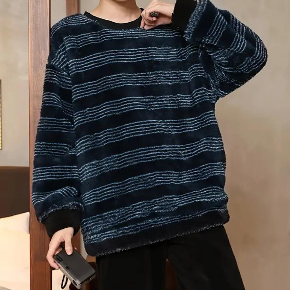 Sweter w paski dla mężczyzn z komfortowym dopasowaniem - Dorian-S-Trend Polska