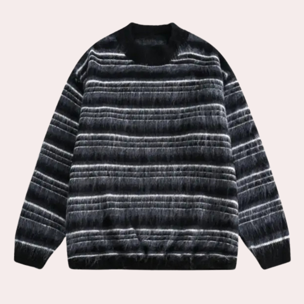 Sweter w paski dla mężczyzn z komfortowym dopasowaniem - Dorian-S-Trend Polska