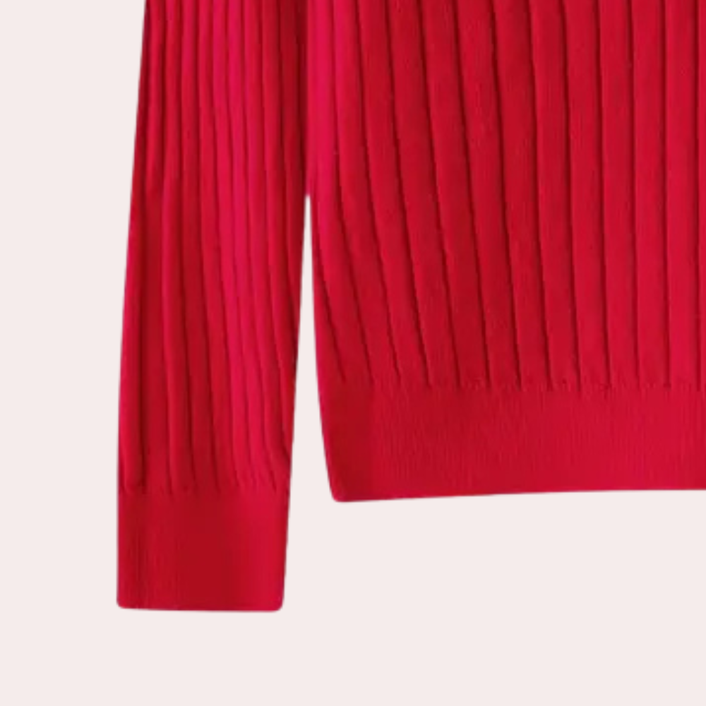 Sweter z dekoltem V i guzikami dla kobiet - Marit-Zielony-XS-Trend Polska