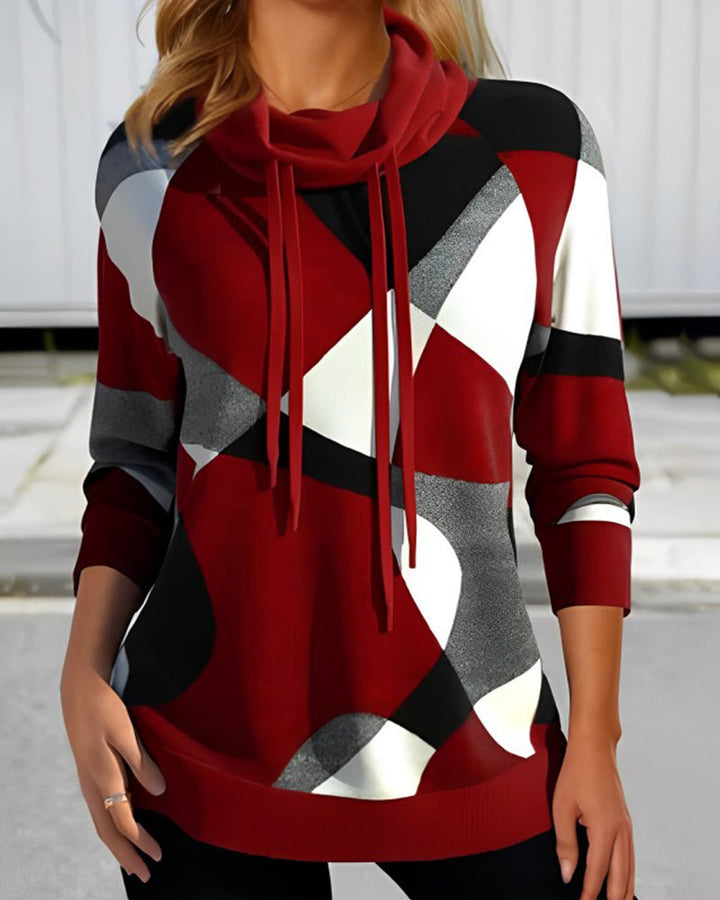 Sweter z wysokim kołnierzem – Lorina-Czerwony-S-Trend Polska