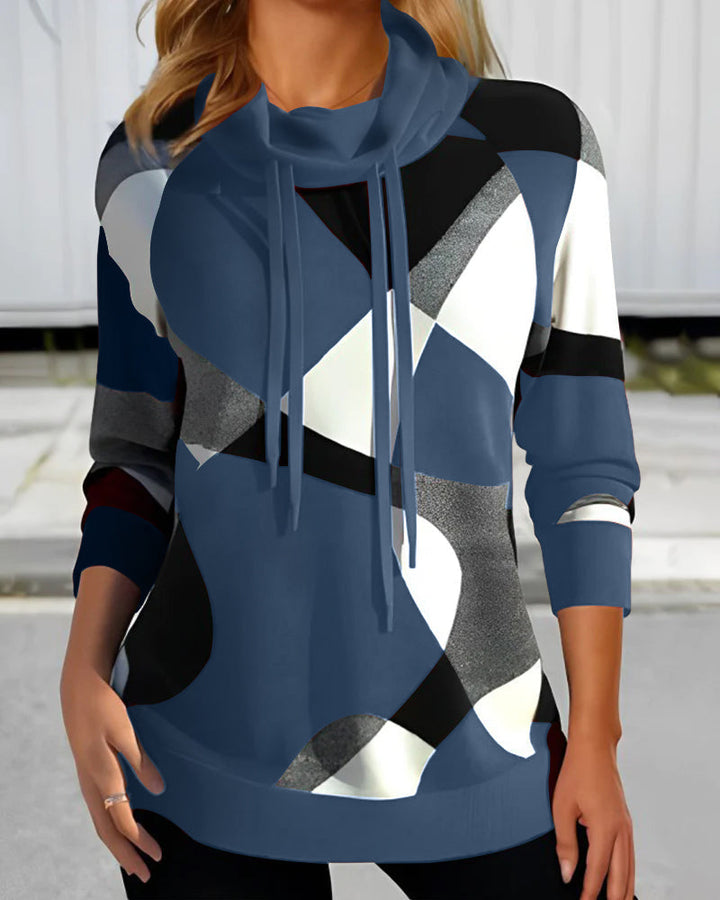 Sweter z wysokim kołnierzem – Lorina-Niebieski-S-Trend Polska
