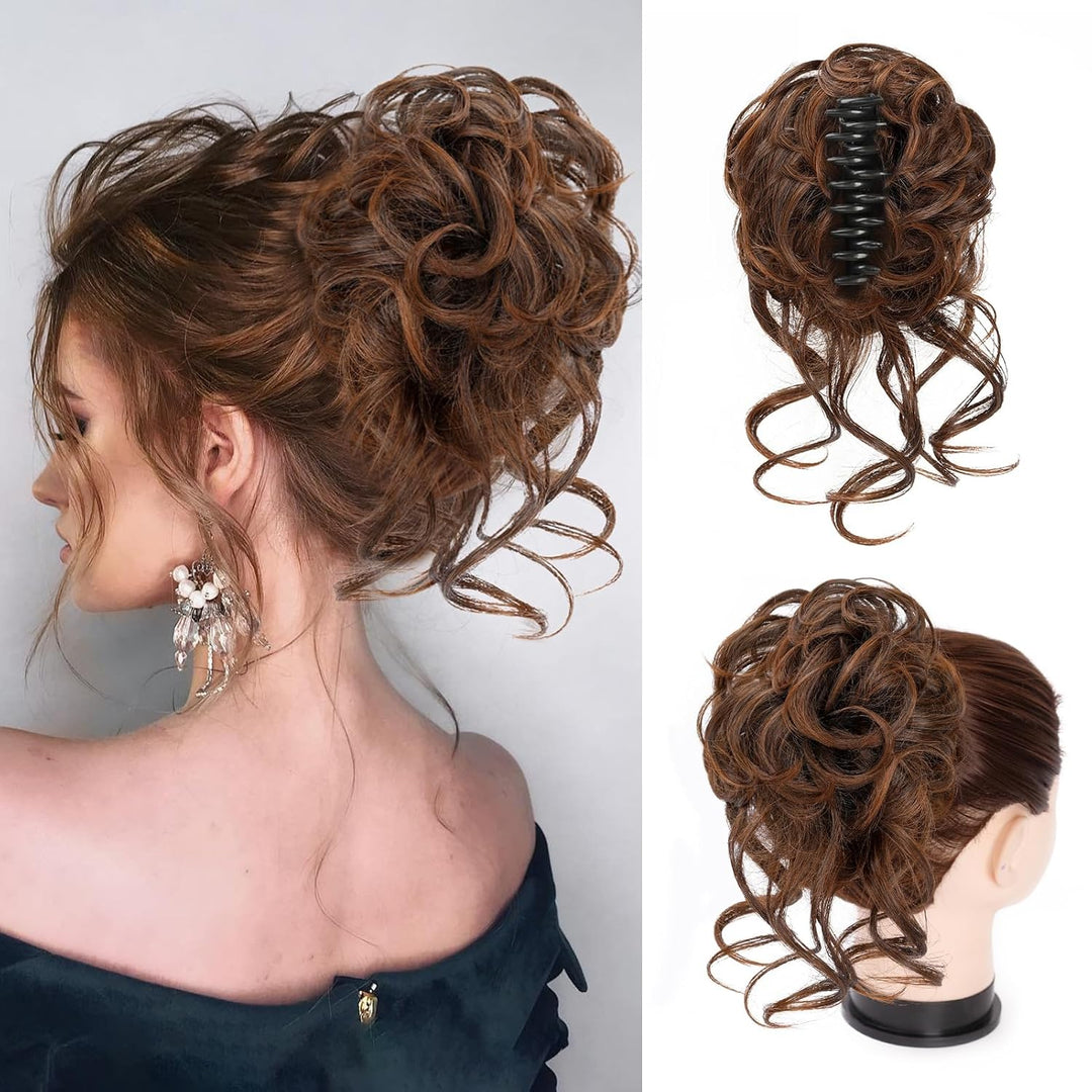 Szczypce z przedłużeniem włosów do falowanego koka – CurlClip-Brązowy-Trend Polska