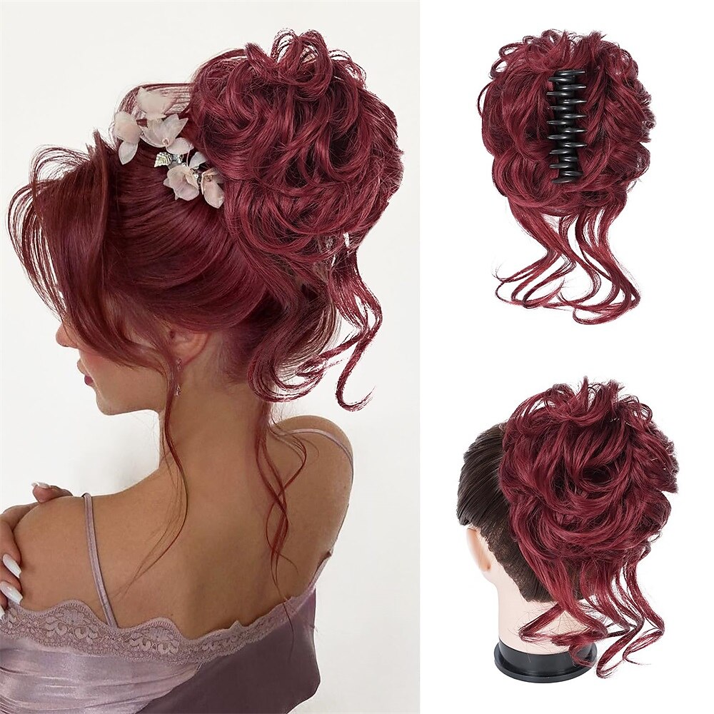 Szczypce z przedłużeniem włosów do falowanego koka – CurlClip-Czerwony-Trend Polska